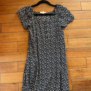 Black and white floral midi